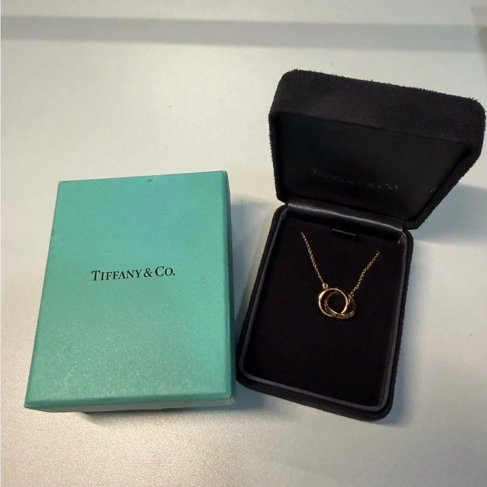 Tiffany & Co. Atlas X Closed Interlocking Pendant Necklace 18K Rose Gold